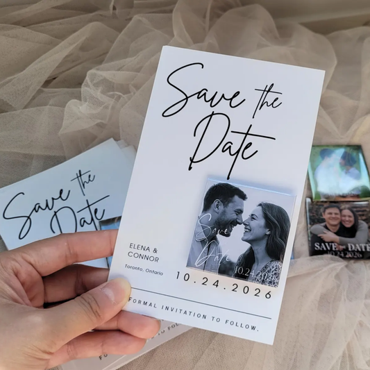 Save the Date Magnet Invitation – Square Magnet with Cardstock