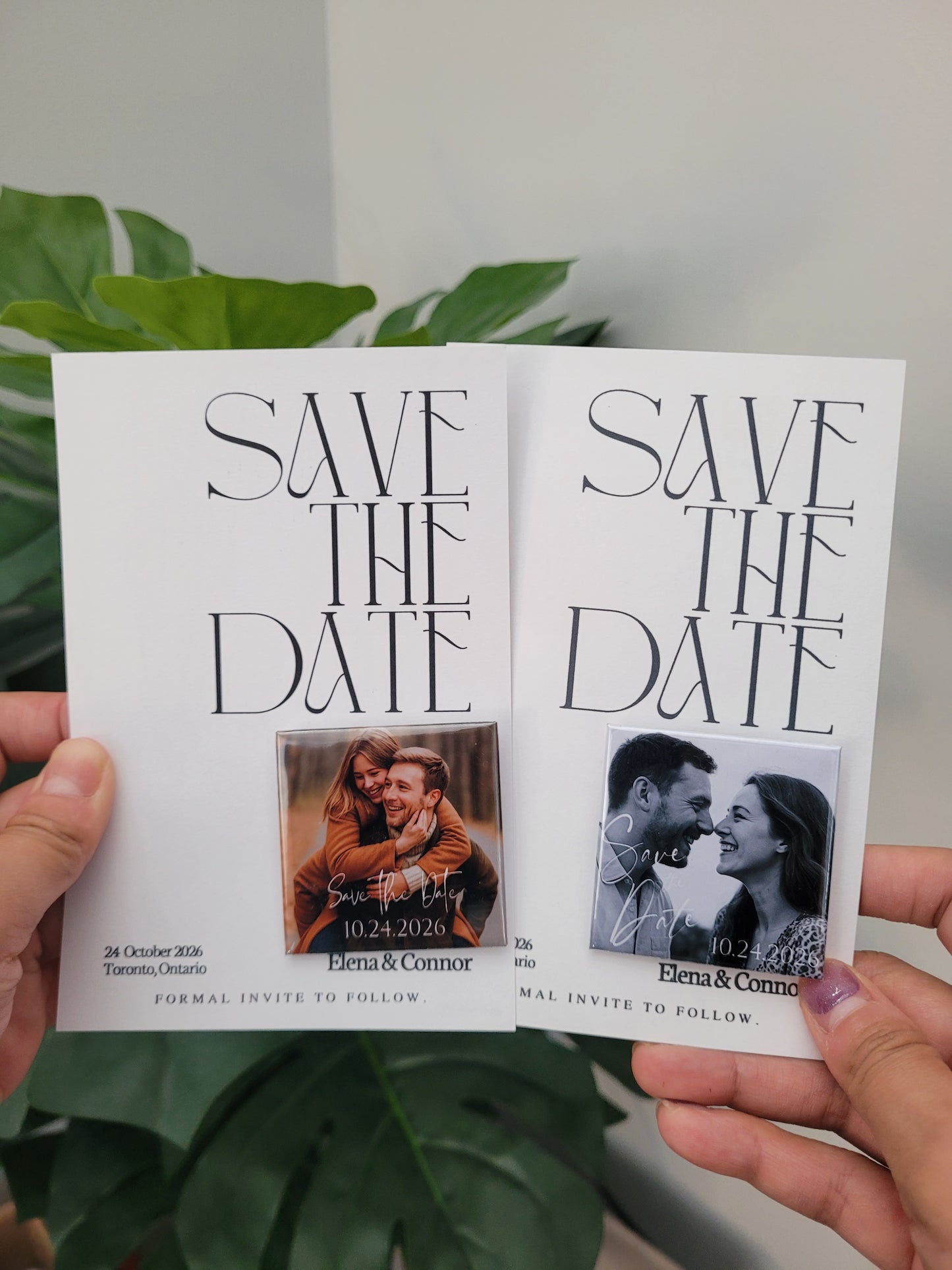 Save the Date Magnet Invitation – Personalized Button Magnet with Cardstock