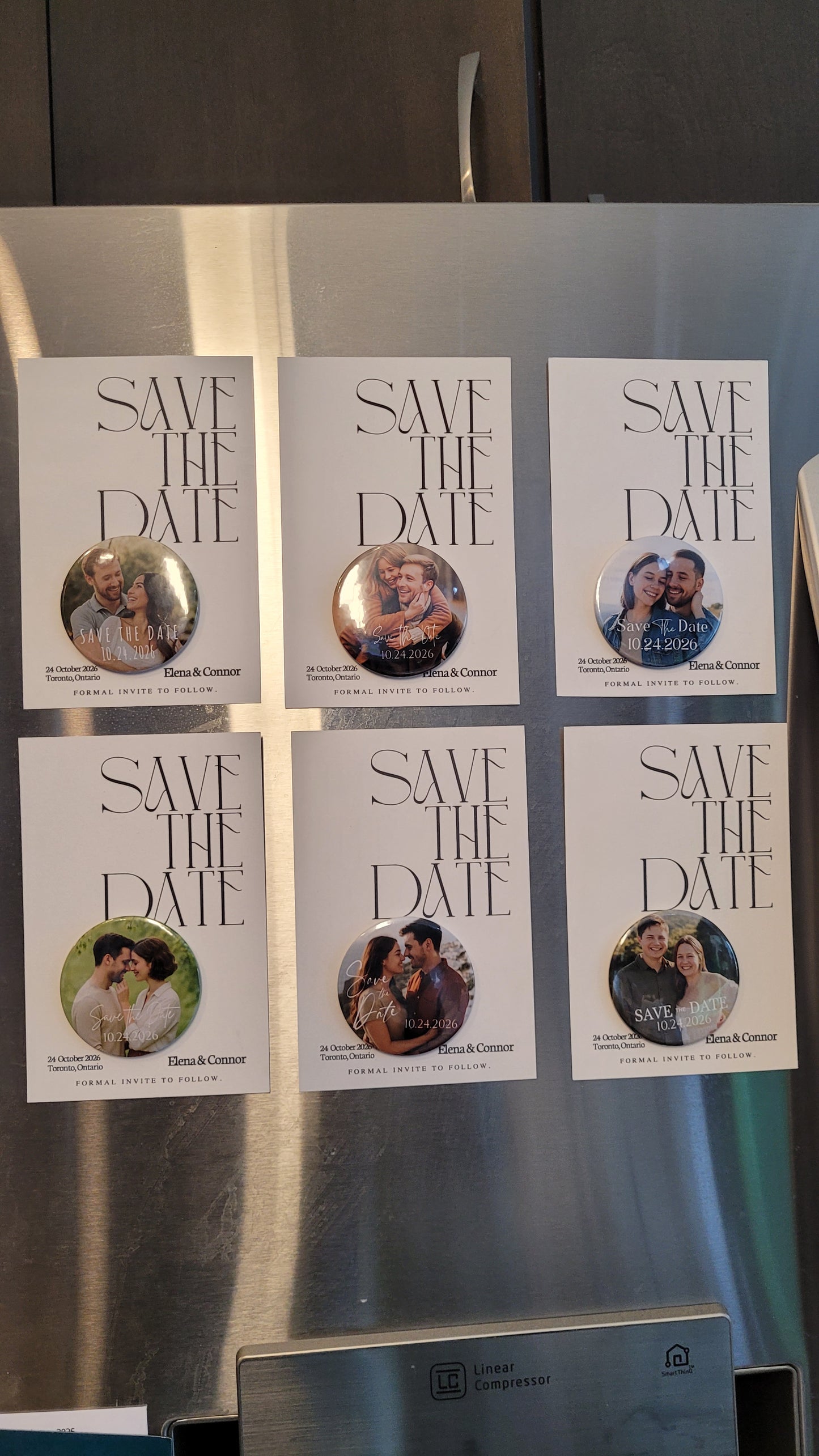 Save the Date Magnet Invitation – Personalized Button Magnet with Cardstock