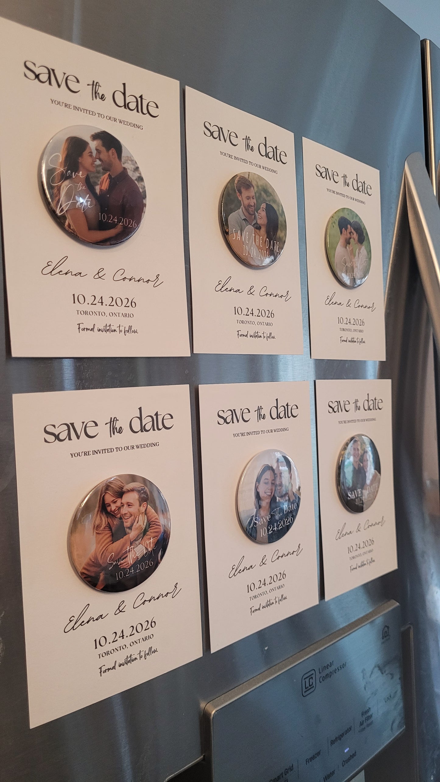 Save the Date Magnet Invitation – Personalized Button Magnet with Cardstock