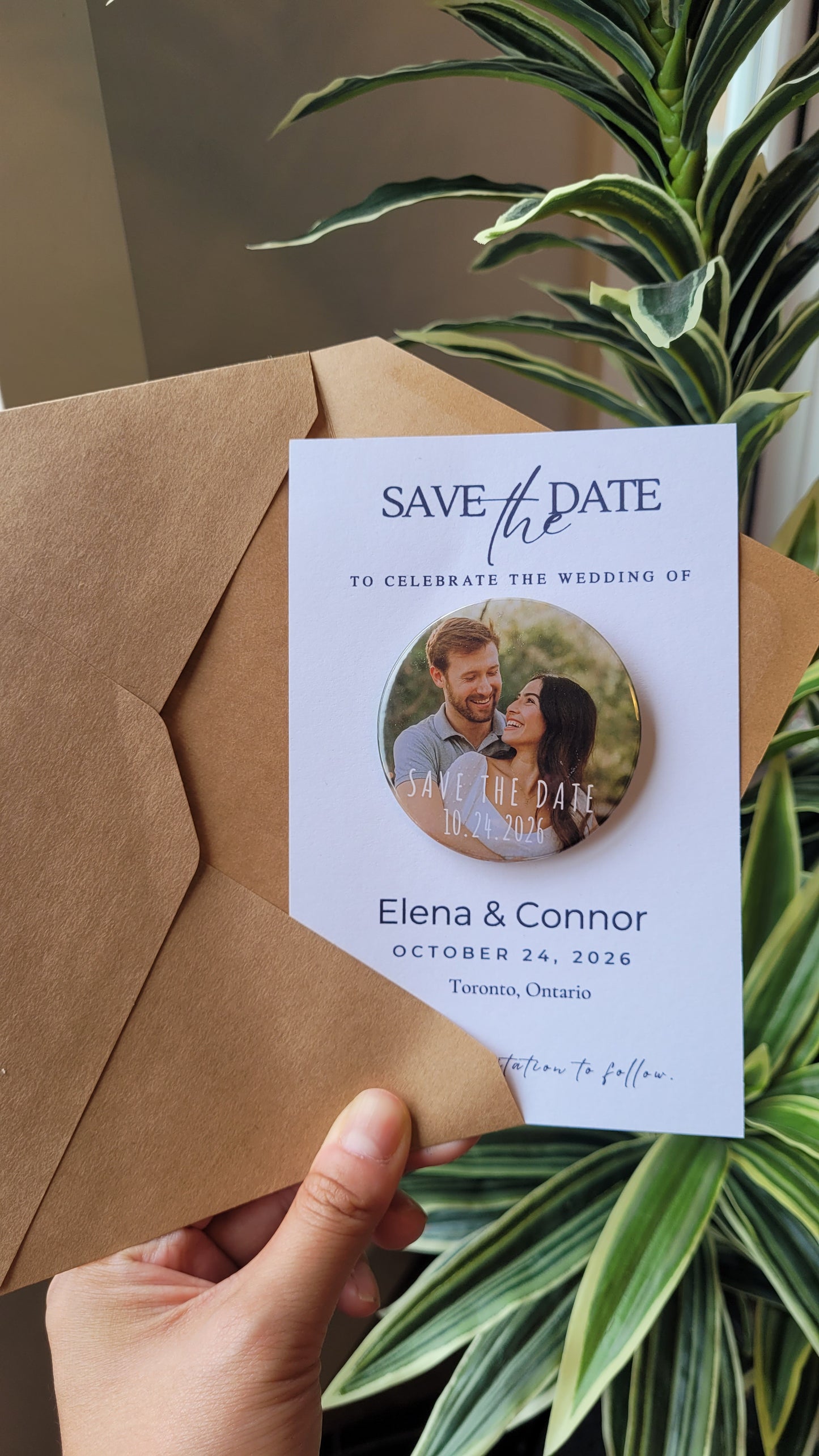 Save the Date Magnet — Square Personalized Photo Magnet with Cardstock