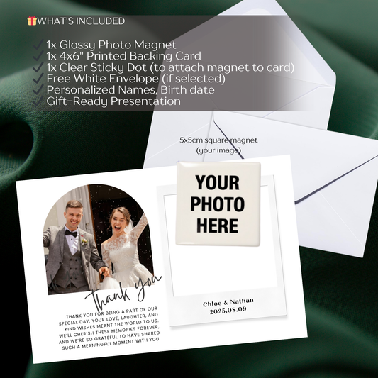 Thank You Card with Photo Magnet