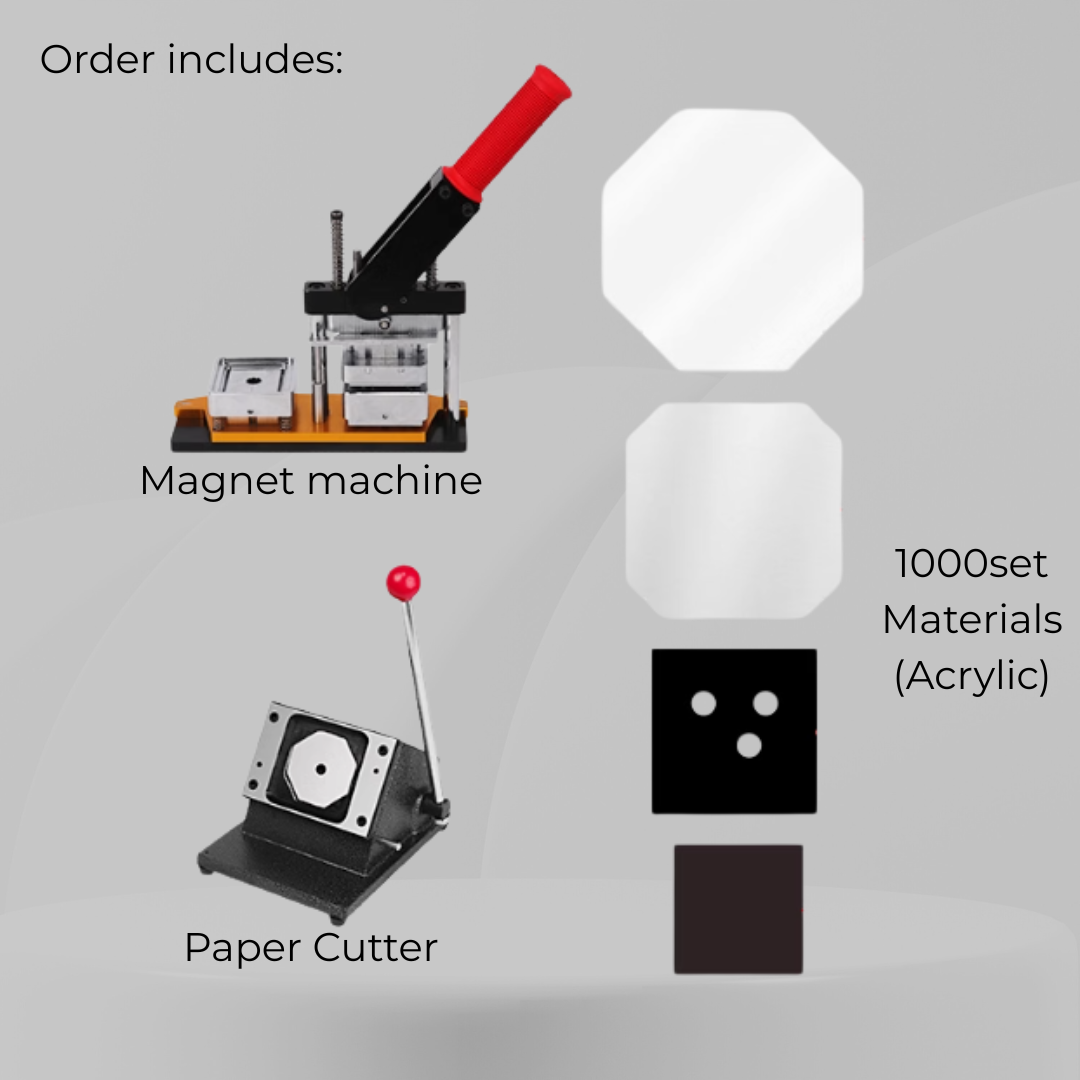 Pro Magnet Machine Starter Kit – 50x50mm (with 1,000 Material Sets)