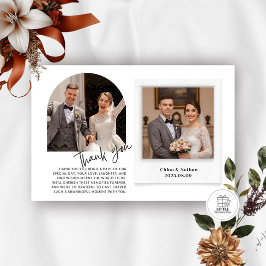 Wedding Thank You Photo Card with Magnet, Save the Date, Guest Gift ,Flat, Maget with Glossy Card, custom couple card, meaningful unique
