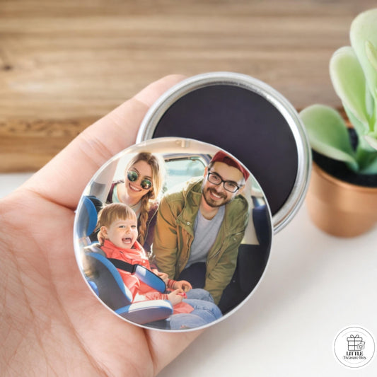 Personalized Couple Gift – Photo Keychain, Pin, Mirror or Opener