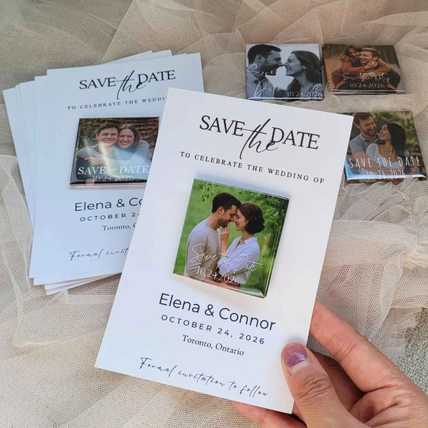 Save the Date Magnet — Square Personalized Photo Magnet with Cardstock