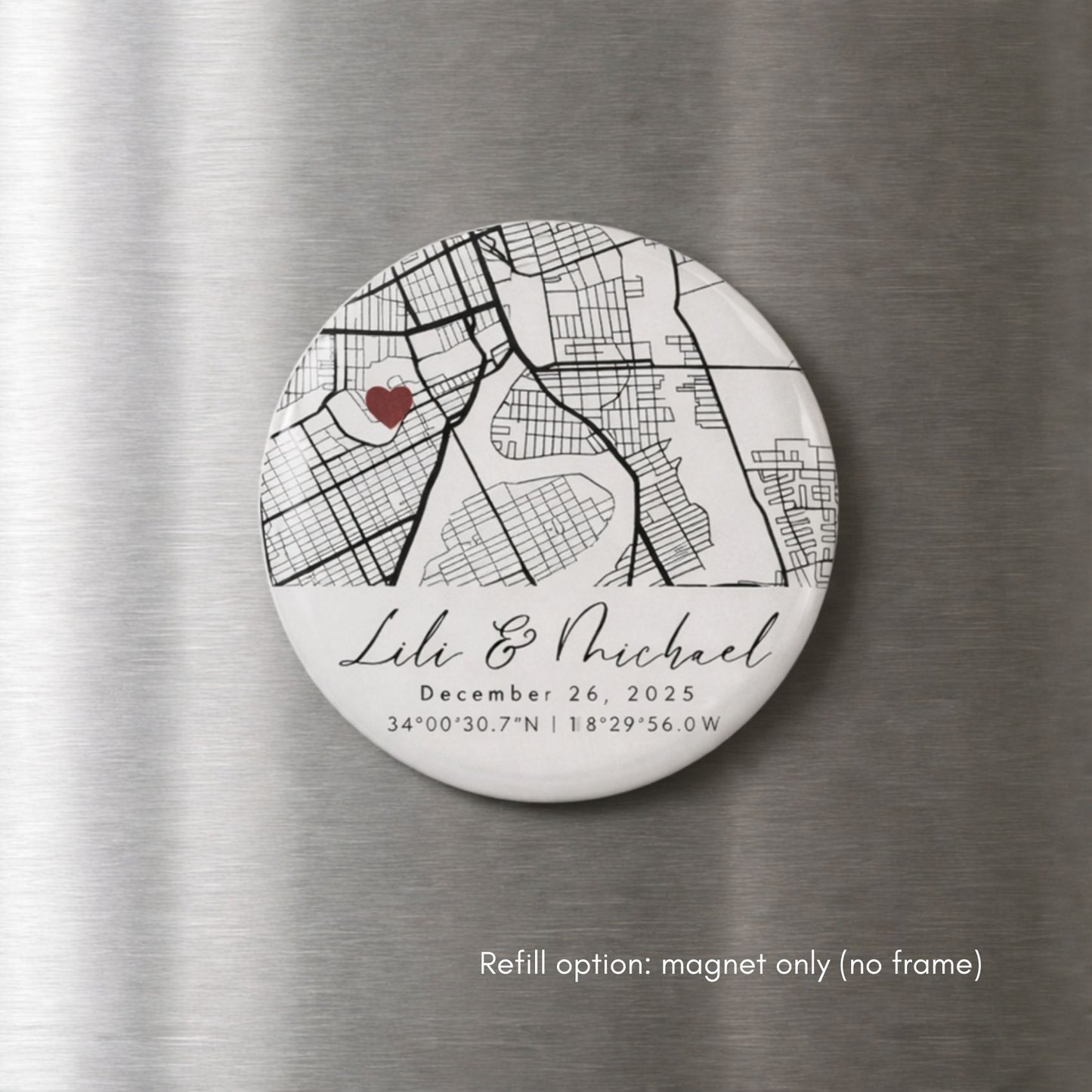 Personalized Our First Date Map Car Ornament