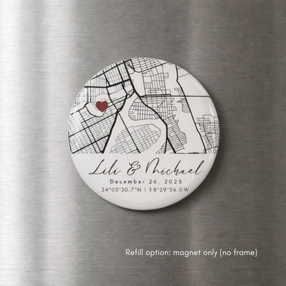 Personalized Our First Date Map Car Ornament