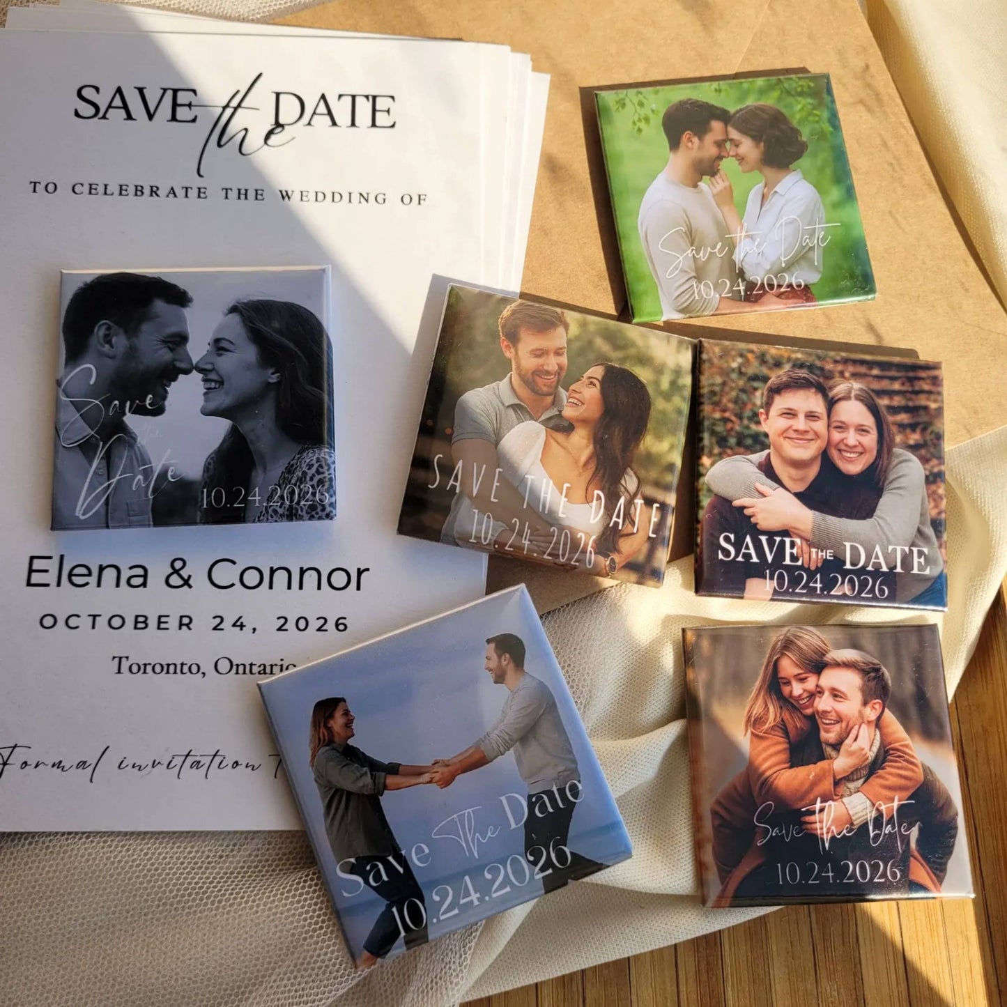 Save the Date Magnet Invitation – Square Magnet with Cardstock