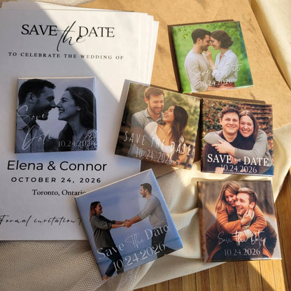 Save the Date Magnet Invitation – Square Magnet with Cardstock