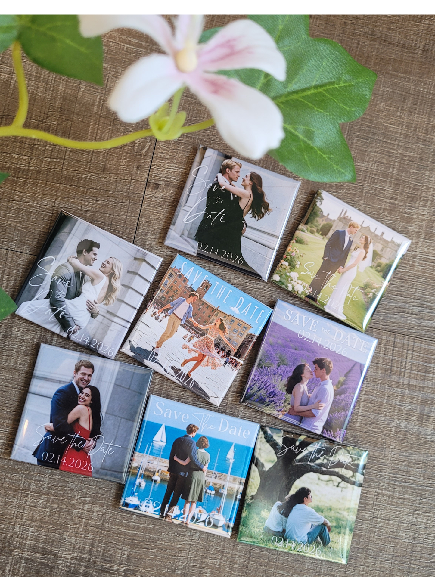 Save the Date Magnet — Square Personalized Photo Magnet with Cardstock