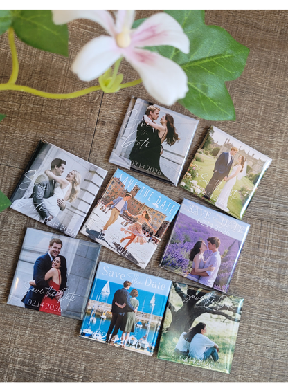 Save the Date Magnet — Square Personalized Photo Magnet with Cardstock