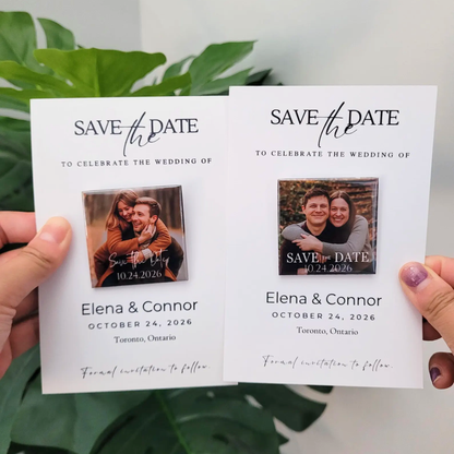 Save the Date Magnet — Square Personalized Photo Magnet with Cardstock