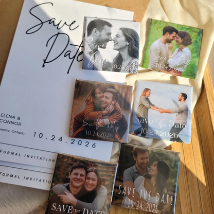 Save the Date Magnet Invitation – Square Magnet with Cardstock