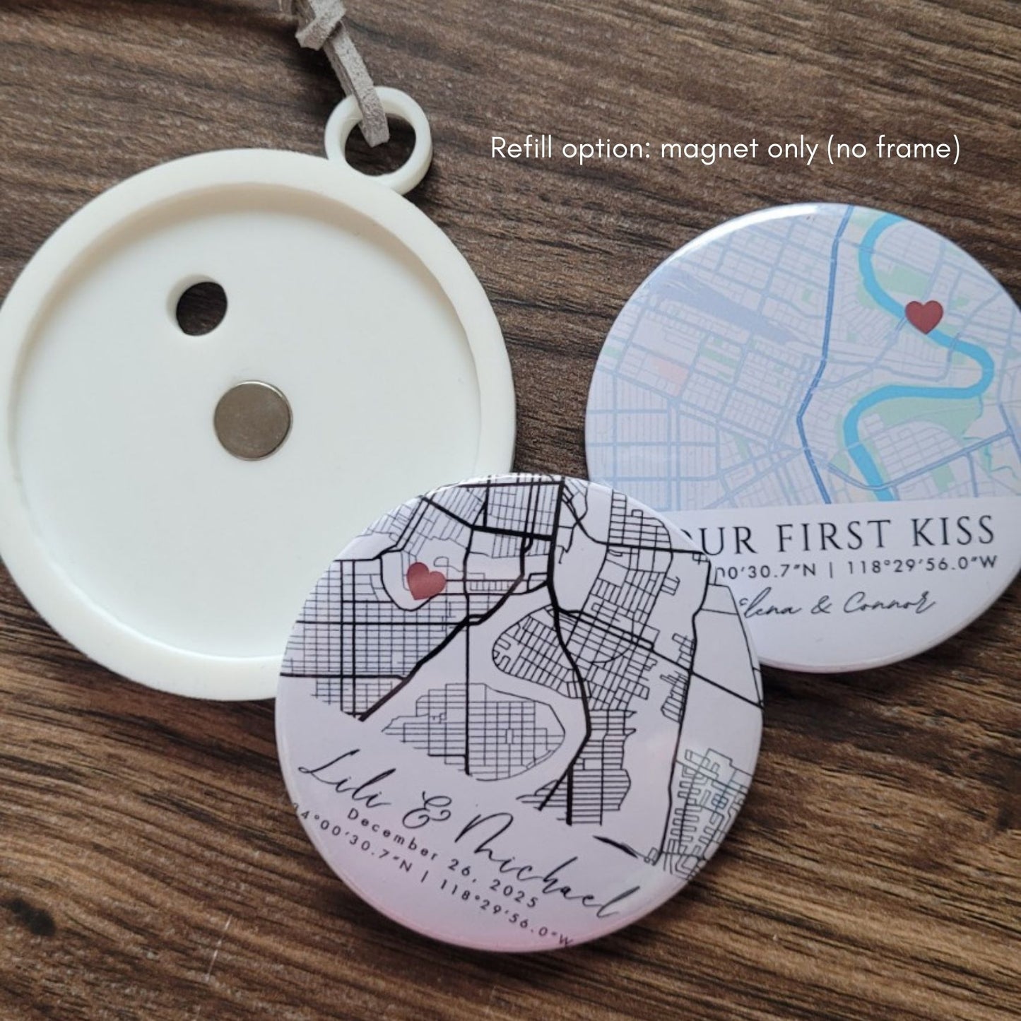 Personalized Our First Date Map Car Ornament