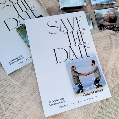 Save the Date Magnet — Square Personalized Photo Magnet with Cardstock