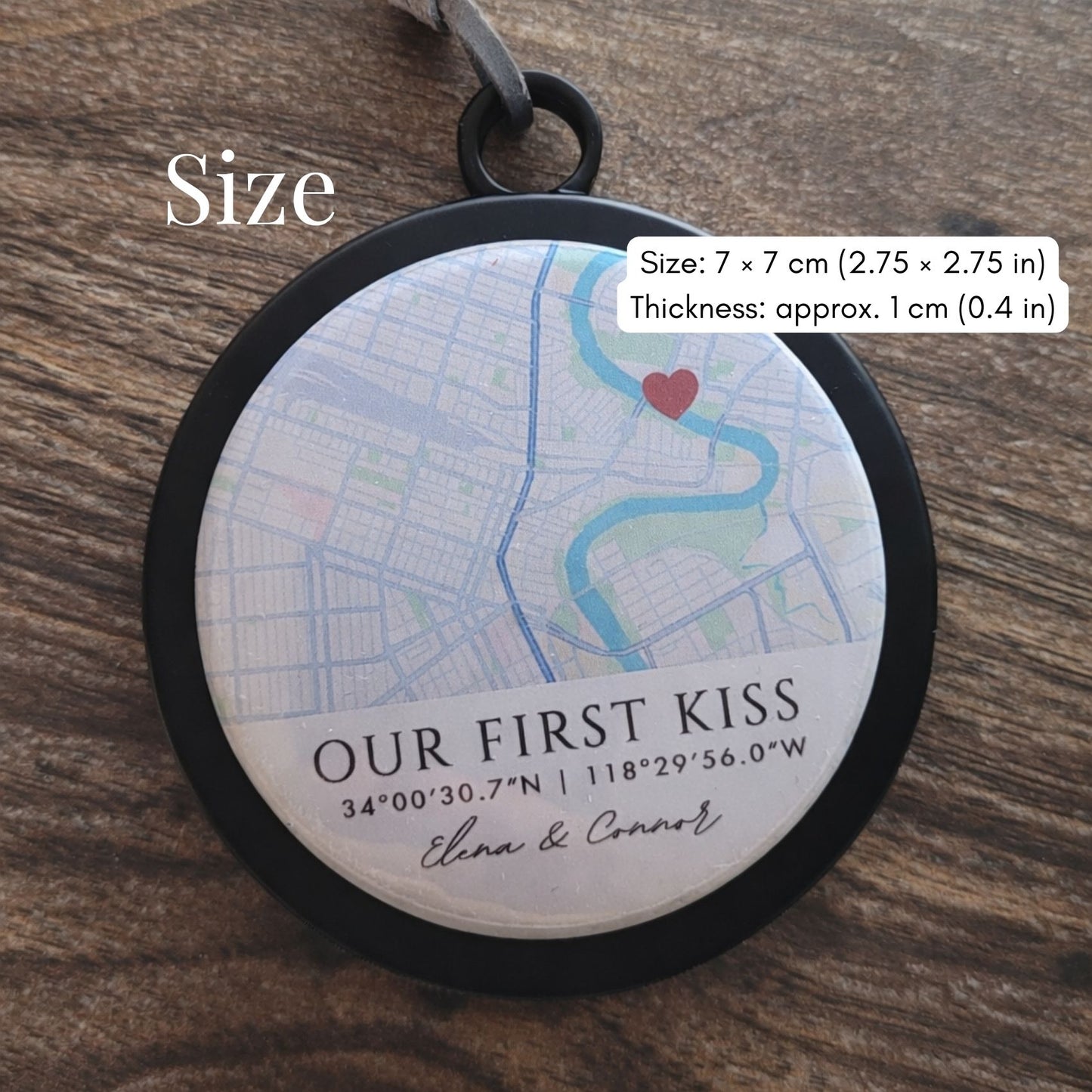 Personalized Our First Date Map Car Ornament