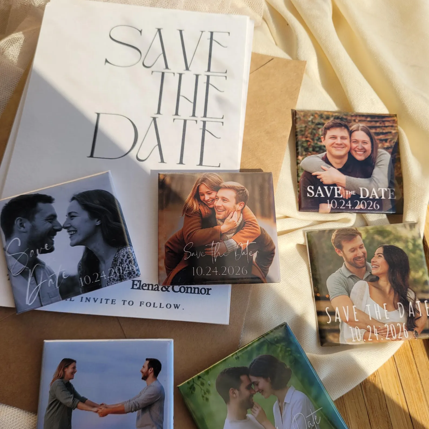 Save the Date Magnet — Square Personalized Photo Magnet with Cardstock