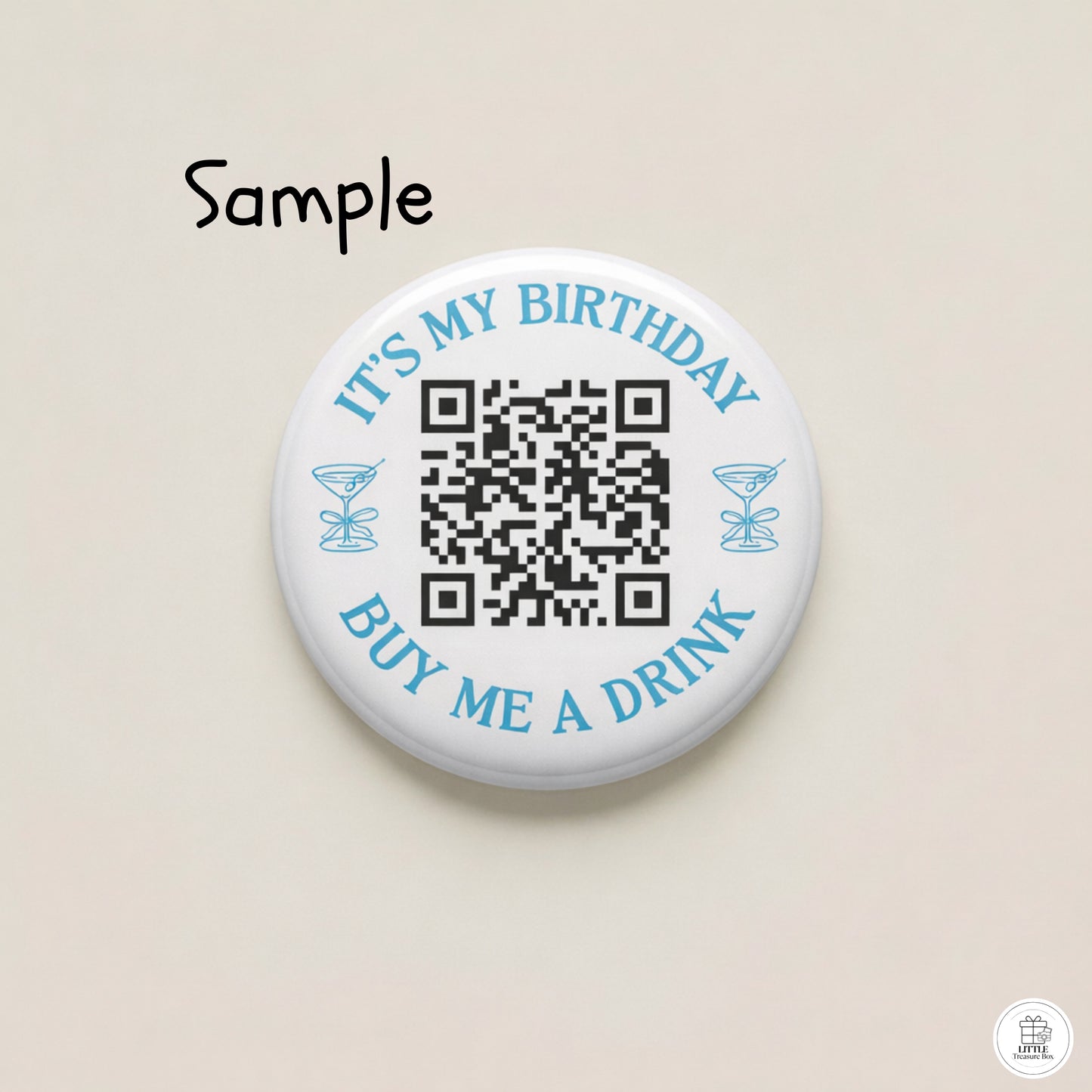 It's My Birthday Buy Me a Drink QR Code Button