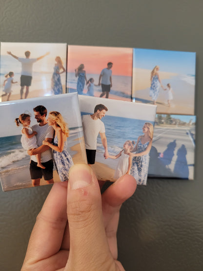 Custom Vacation Photo Magnet – Personalized Square Fridge Keepsake