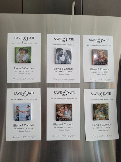 Save the Date Magnet — Square Personalized Photo Magnet with Cardstock