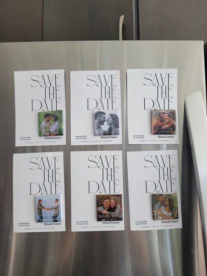 Save the Date Magnet Gift Set – Personalized Photo Magnet with Cardstock