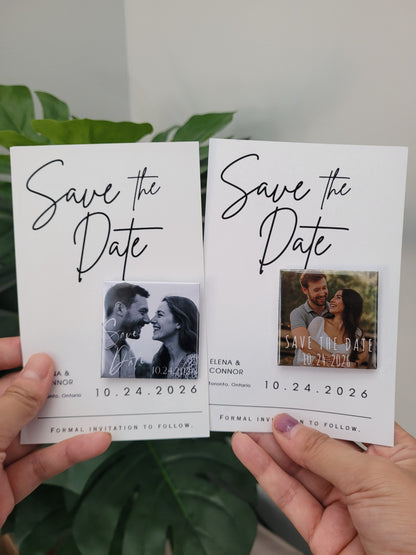 Save the Date Magnet Gift Set – Personalized Photo Magnet with Cardstock