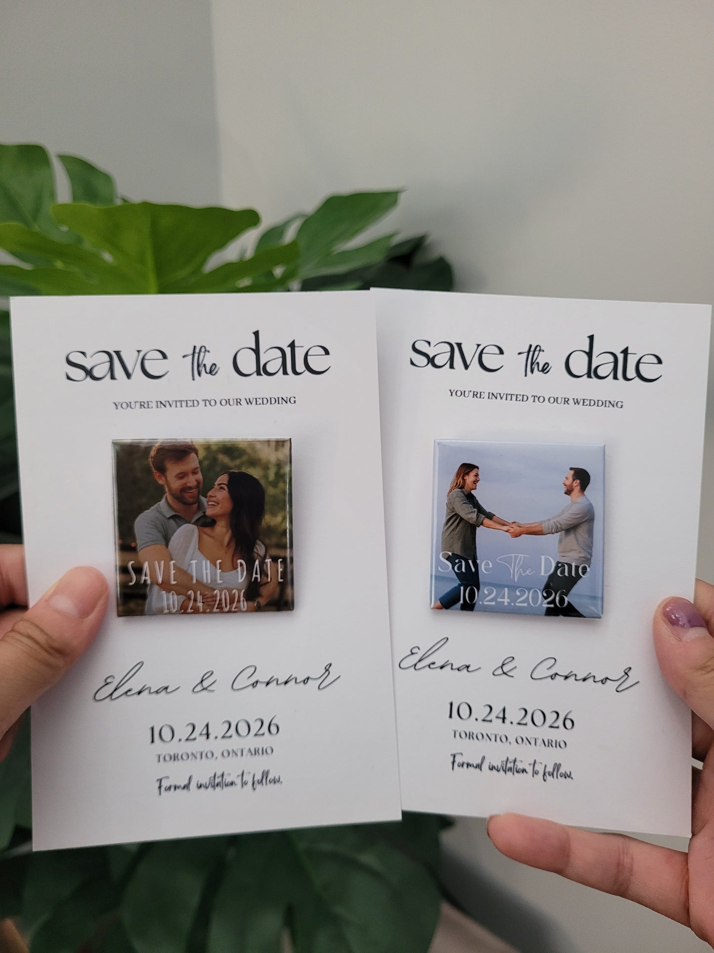 Save the Date Magnet Invitation – Personalized Round Magnet with Cardstock