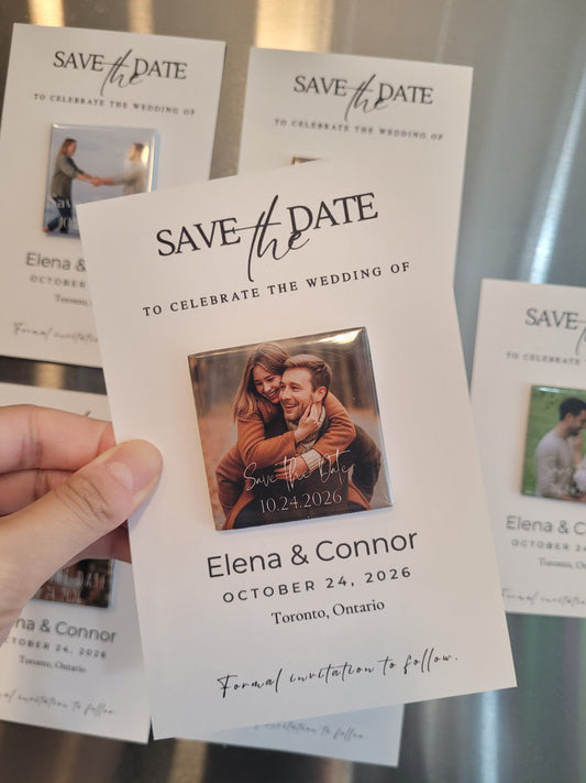 Save the Date Magnet — Square Personalized Photo Magnet with Cardstock