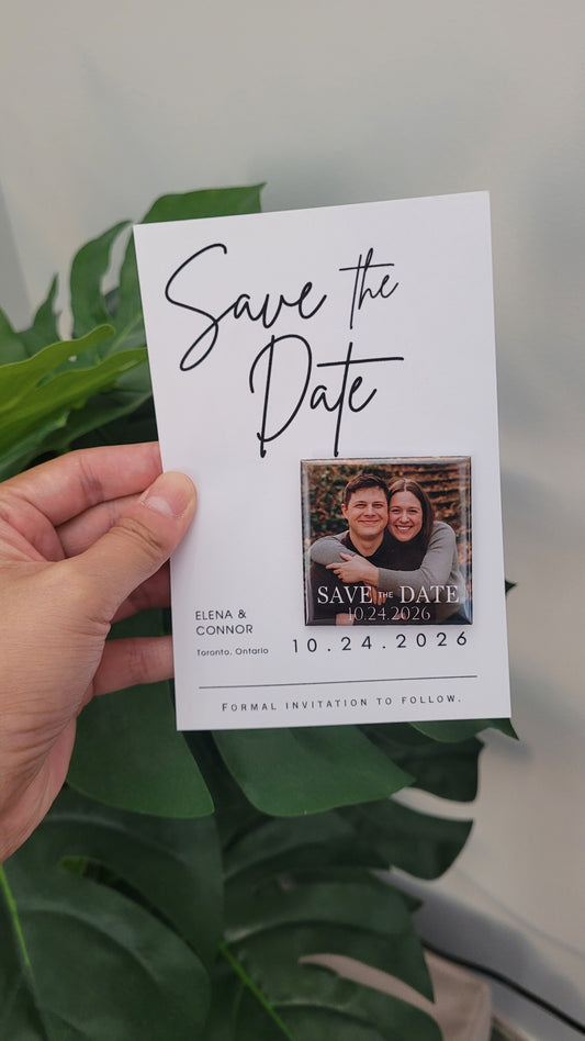 Save the Date Magnet — Square Personalized Photo Magnet with Cardstock