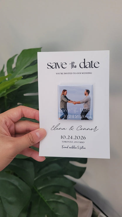 Save the Date Magnet Invitation – Personalized Round Magnet with Cardstock