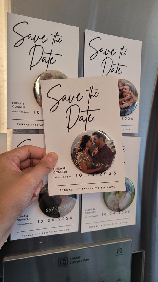 Save the Date Magnet Gift Set – Personalized Photo Magnet with Cardstock