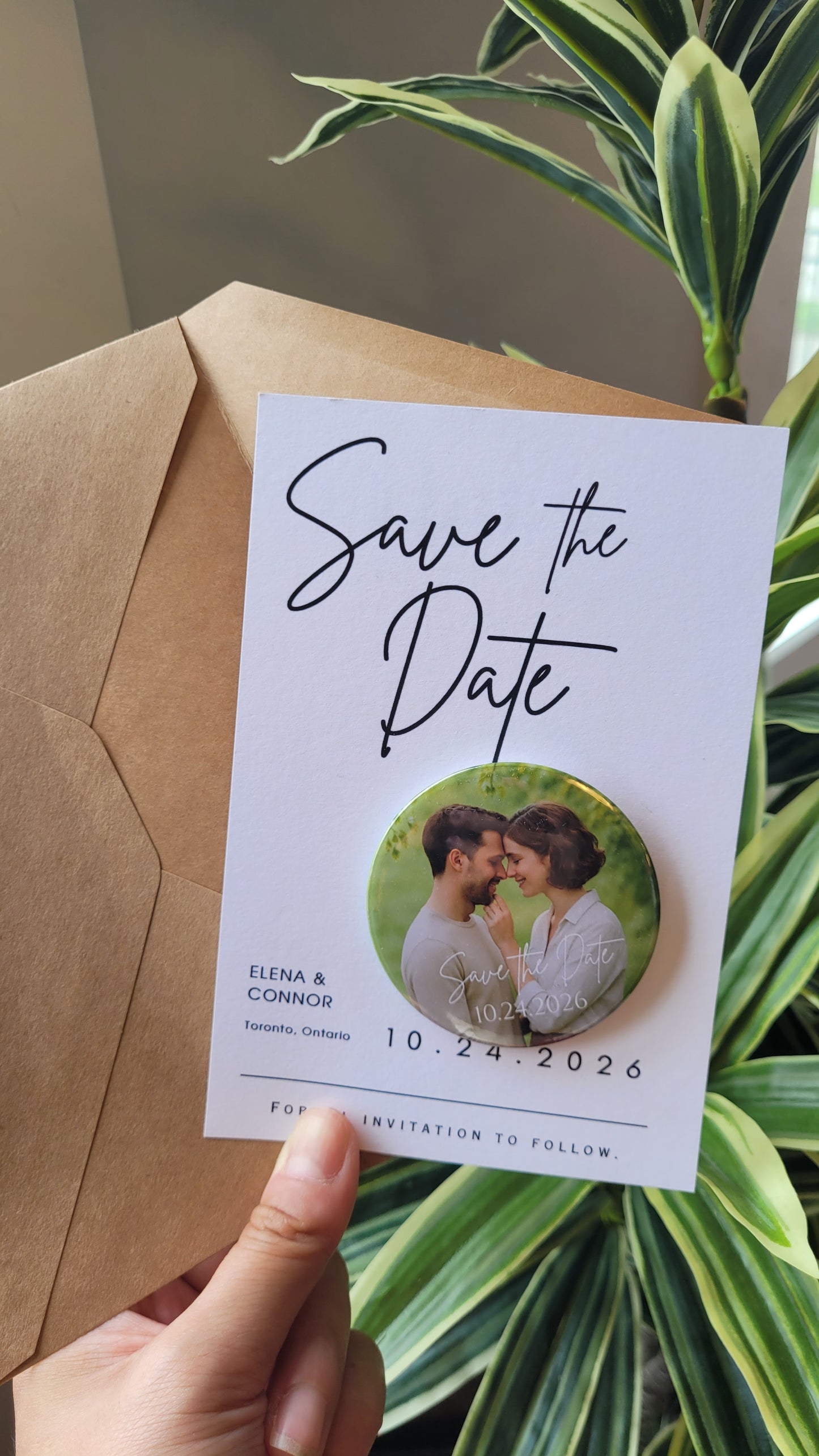 Save the Date Magnet Gift Set – Personalized Photo Magnet with Cardstock