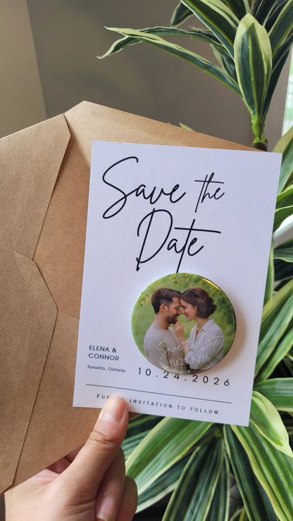 Save the Date Magnet Gift Set – Personalized Photo Magnet with Cardstock