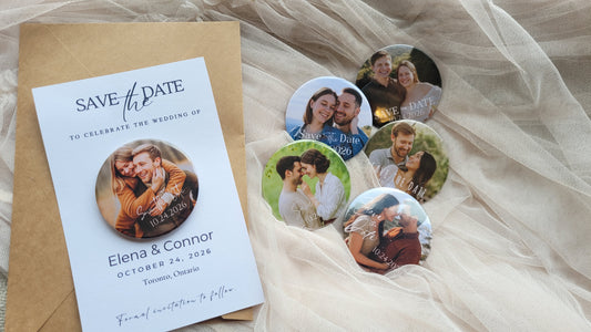 Save the Date Magnet — Square Personalized Photo Magnet with Cardstock