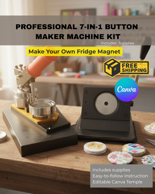Pro Button Badge 58mm  Machine Starter Business Kit ( with Material Sets and canva template)