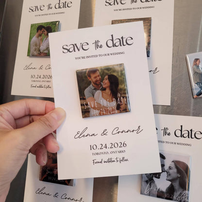 Save the Date Magnet Invitation – Square Magnet with Cardstock