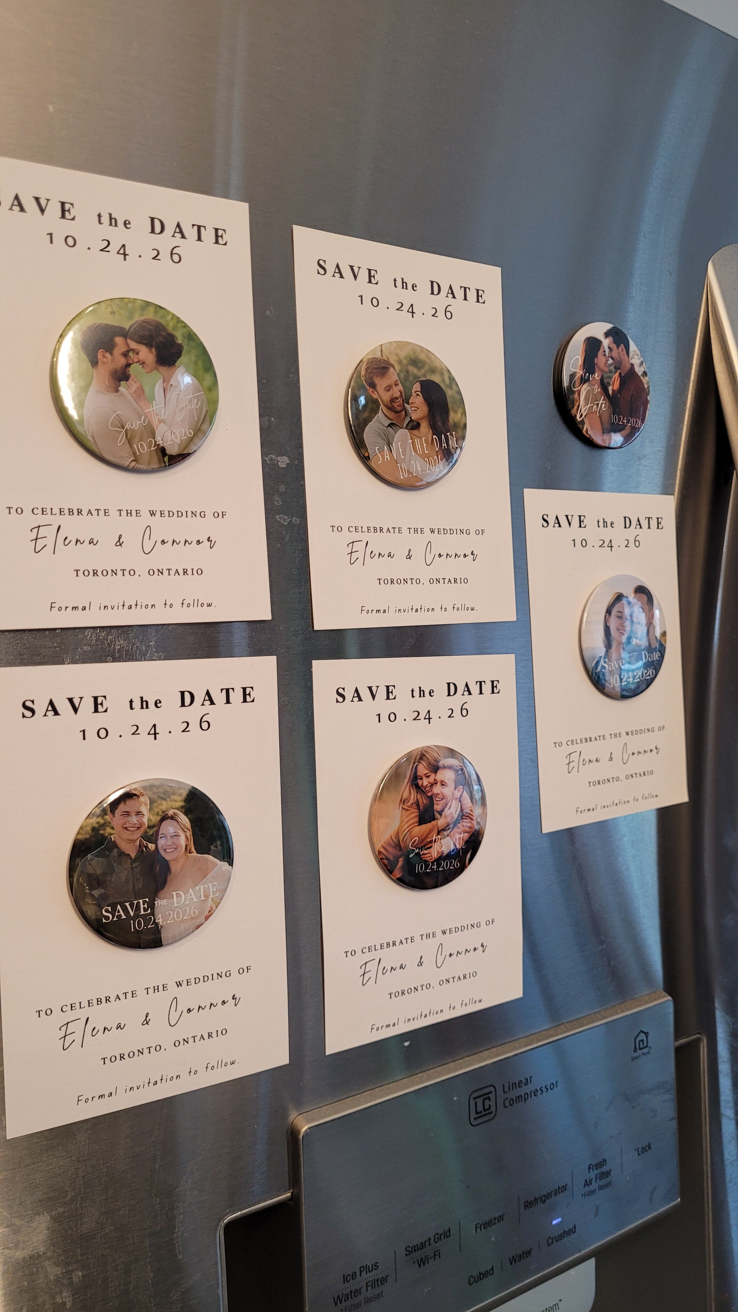 Save the Date Magnet Invitation – Personalized Round Magnet with Cardstock