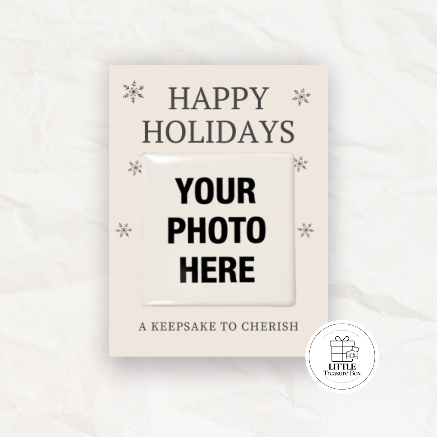 Custom Photo Magnet Christmas Gift – Holiday Keepsake with Mini Backing Card