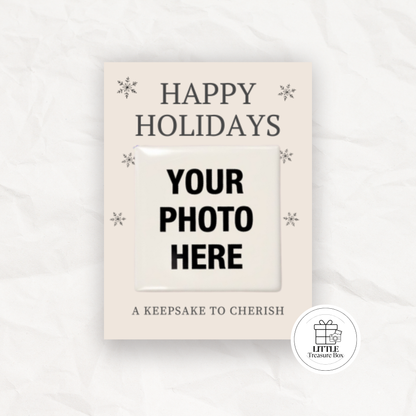 Custom Photo Magnet Christmas Gift – Holiday Keepsake with Mini Backing Card