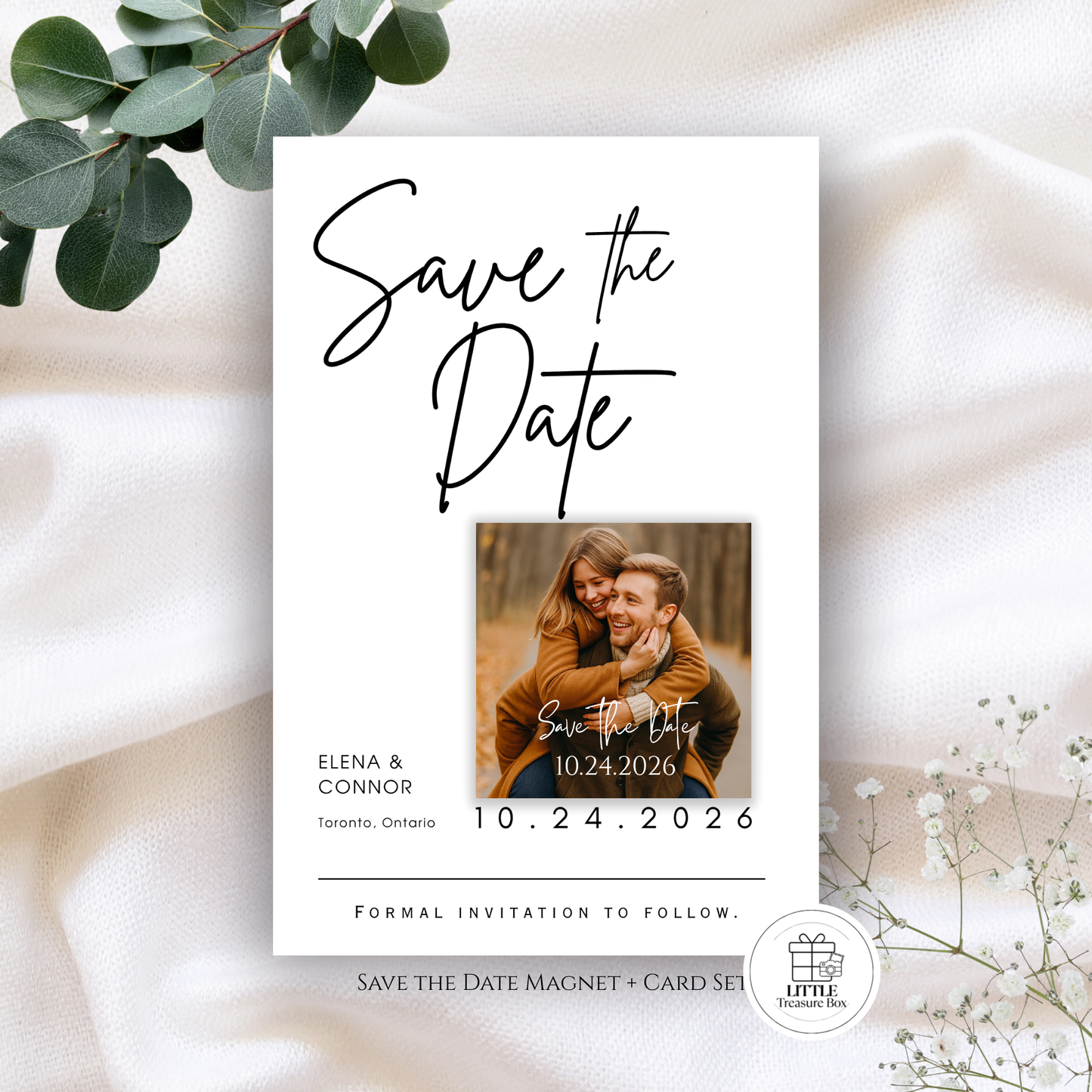 Save the Date Magnet Invitation – Square Magnet with Cardstock