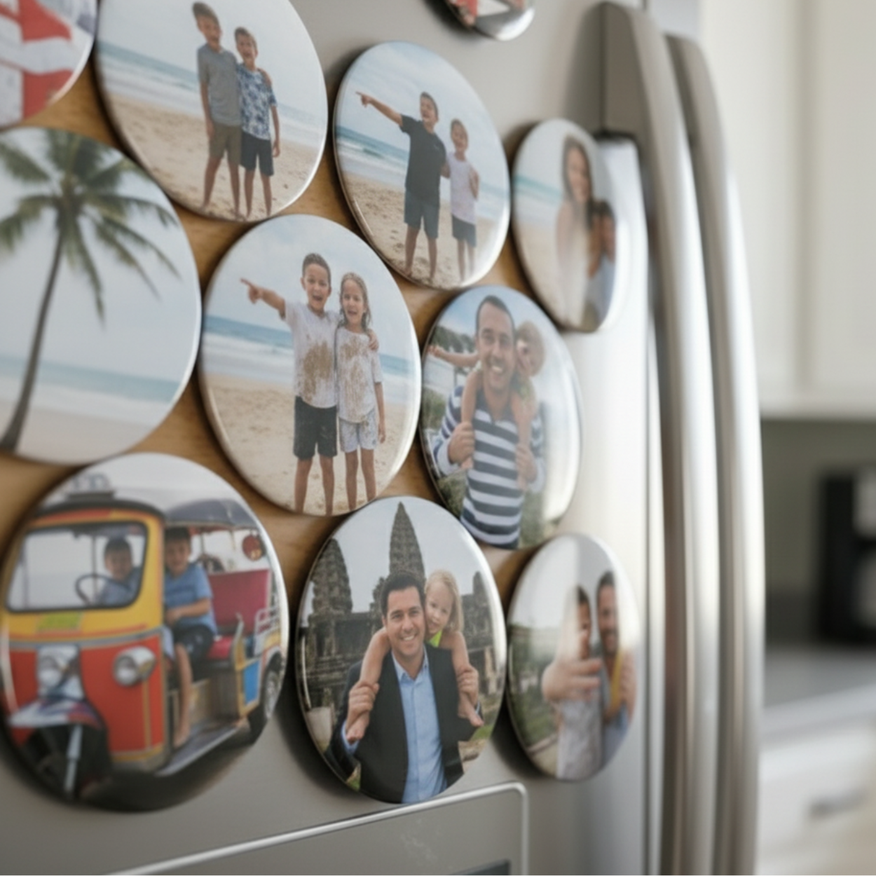 Round Photo Magnet, Pin, Bottle Opener, Mirror 58mm