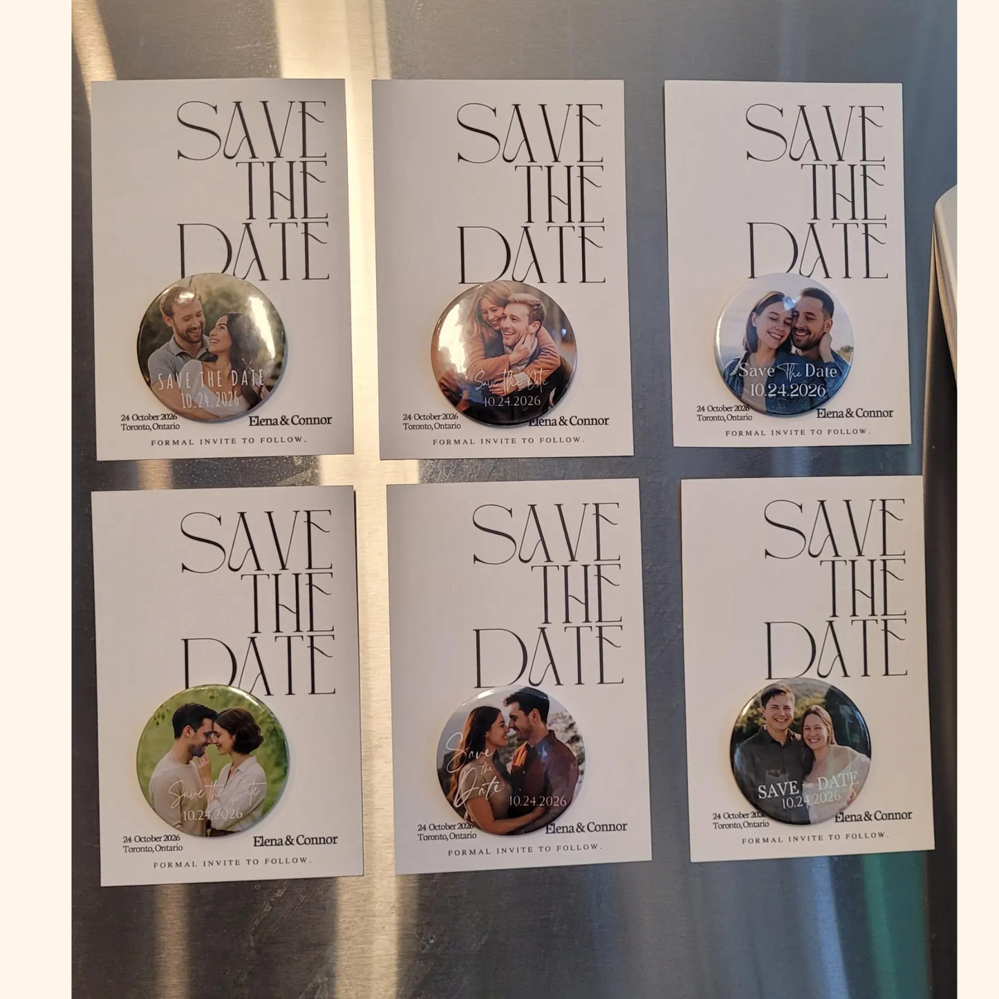 Save the Date Magnet Invitation – Personalized Round Magnet with Cardstock