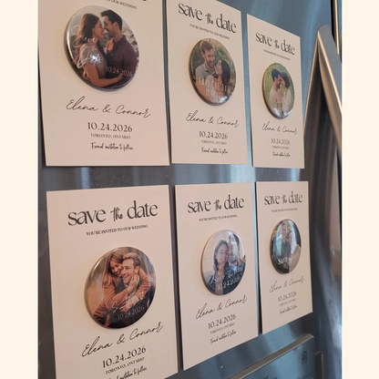 Save the Date Magnet Invitation – Personalized Round Magnet with Cardstock