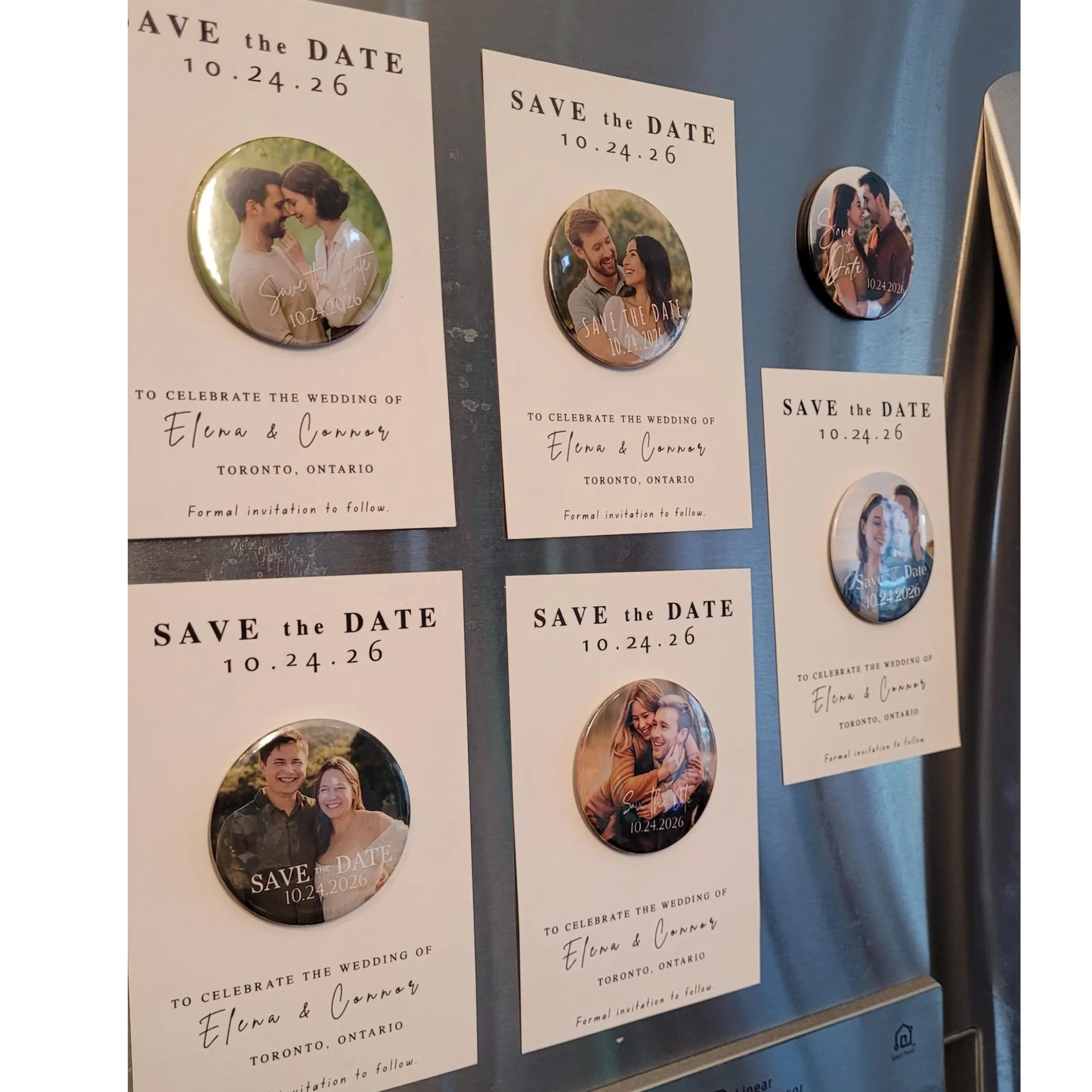 Save the Date Magnet Invitation – Personalized Round with Cardstock