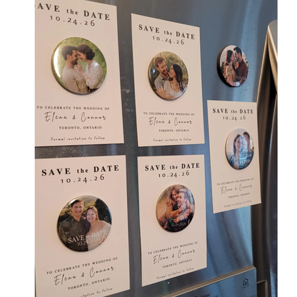 Save the Date Magnet Invitation – Personalized Round with Cardstock