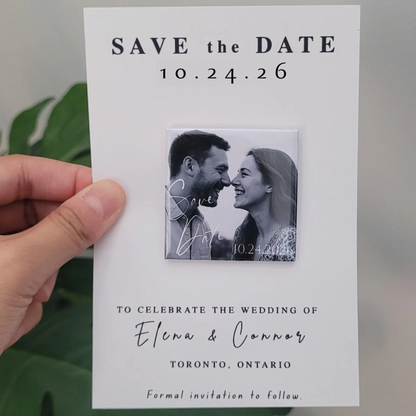 Save the Date Magnet Invitation – Square Magnet with Cardstock