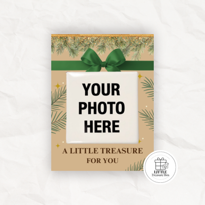 Custom Photo Magnet Christmas Gift – Holiday Keepsake with Mini Backing Card