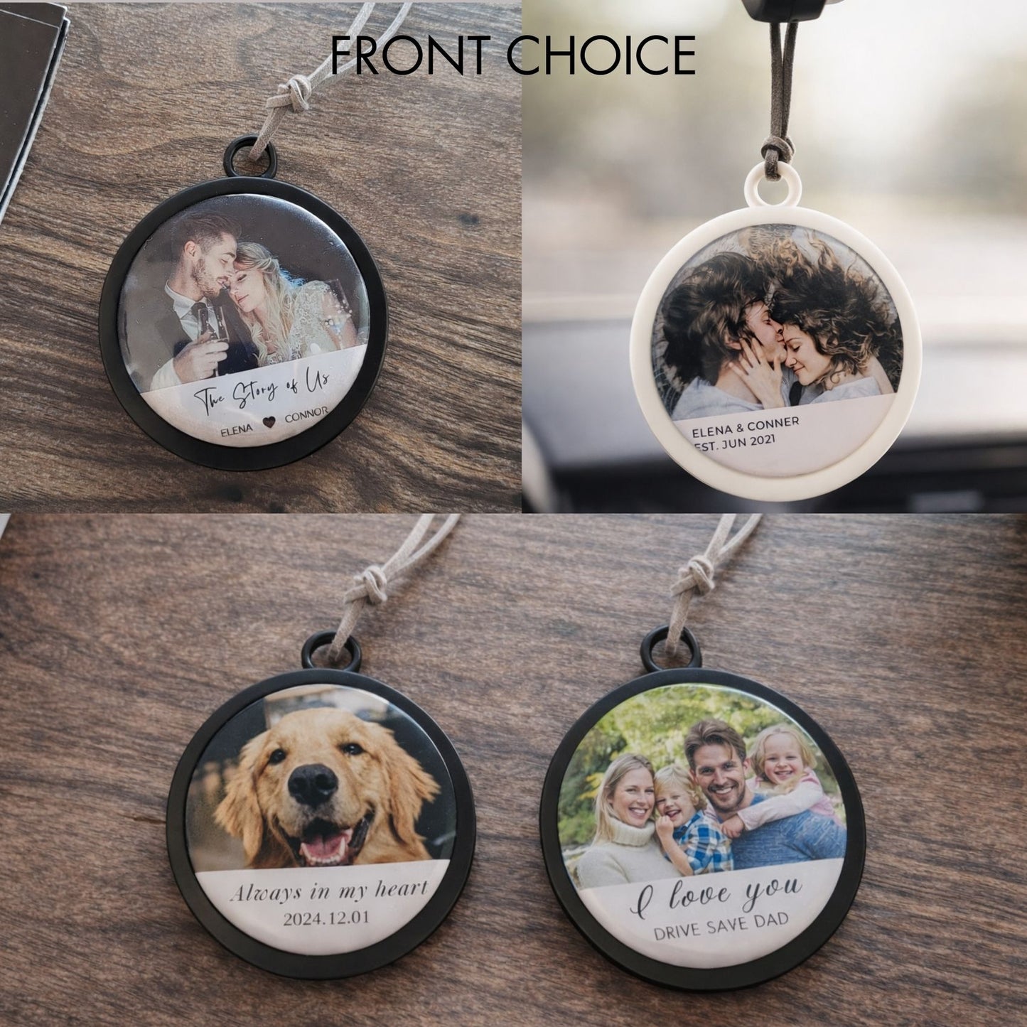 Personalised Photo Ornament Hanging Car Image First Car Charm Mirror Hanging Gift Driving Test Pass Gift Idea