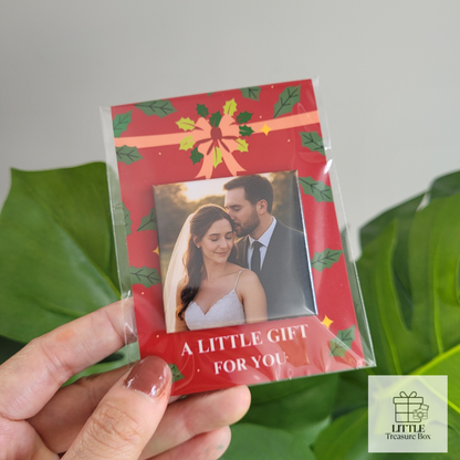 Custom Photo Magnet Christmas Gift – Holiday Keepsake with Mini Backing Card